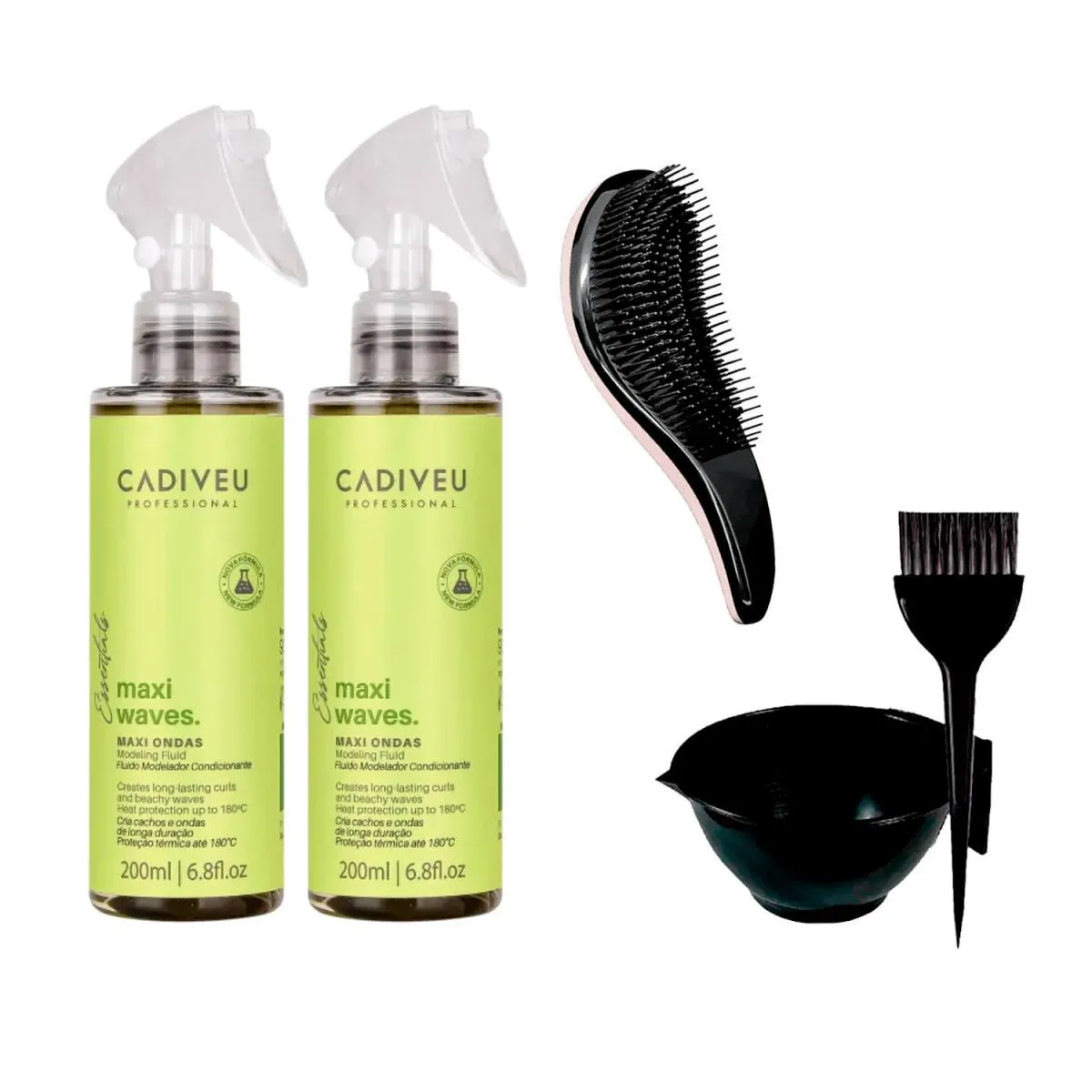 KIT 2 MAXI WAVES CADIVEU ONDAS PERFEITAS +ESCOVA/CUMBUCA