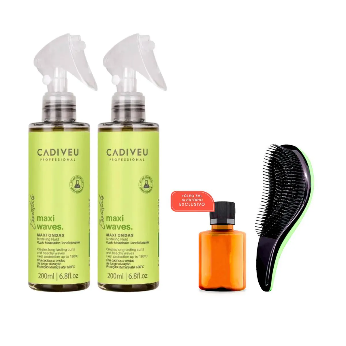 KIT 2 MAXI WAVES CADIVEU CACHOS ONDAS PRAIANAS +ÓLEO/ESCOVA