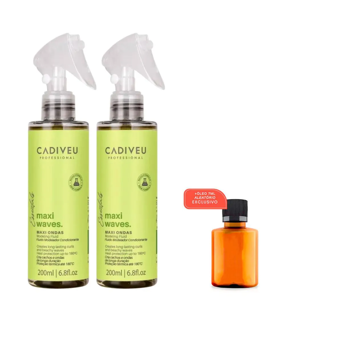 KIT 2 MAXI WAVES CADIVEU CABELO EFEITO PRAIA +ÓLEO DE PONTAS