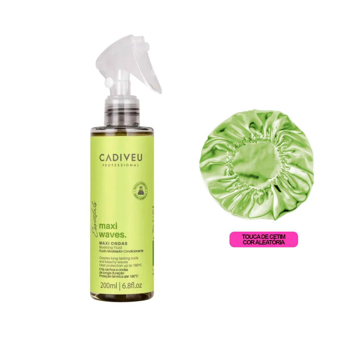 FLUIDO MODELADOR CACHOS CADIVEU MAXI WAVES + TOUCA DE CETIM