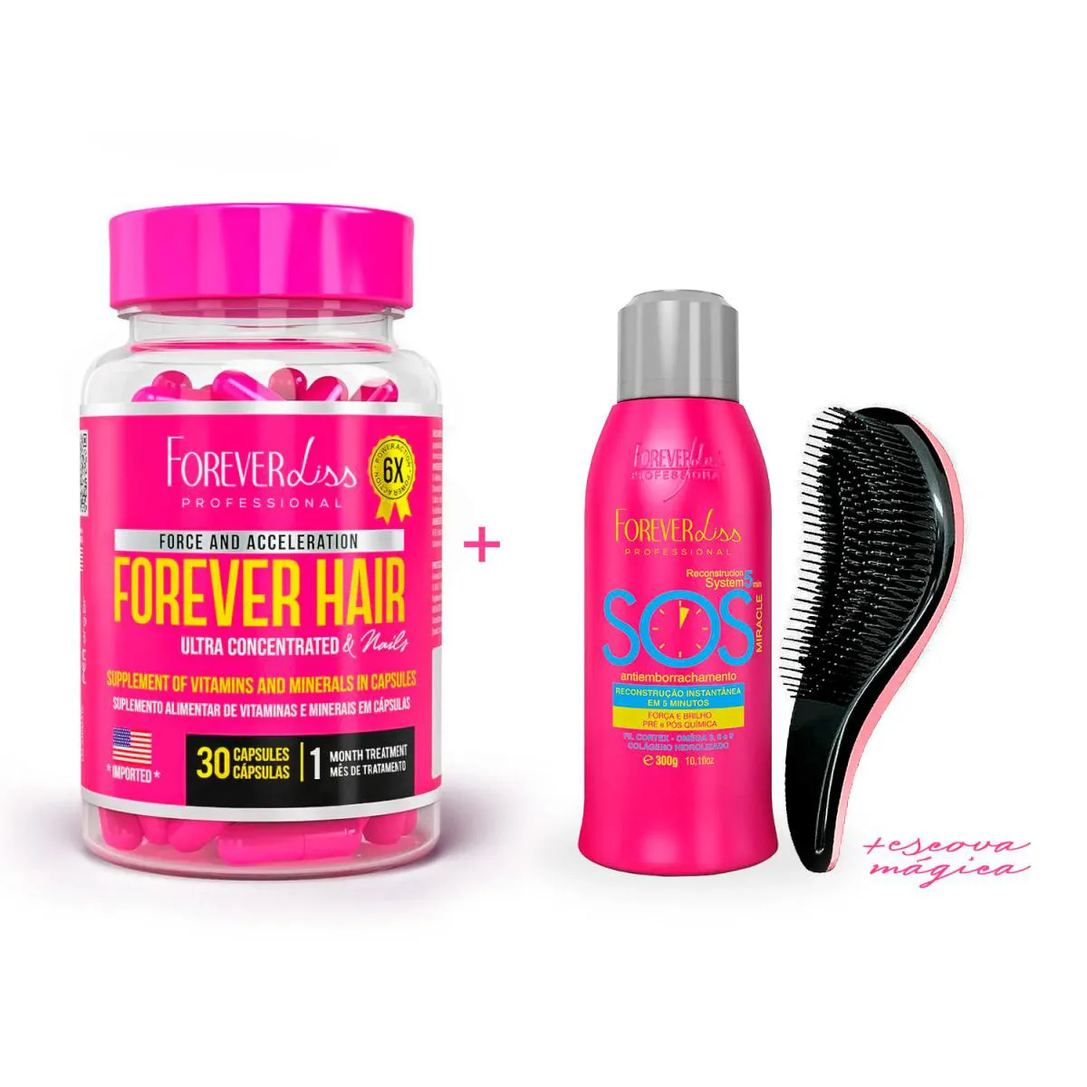 ANTIEMBORRACHAMENTO SOS + FOREVER HAIR FOREVER LISS+ESCOVA