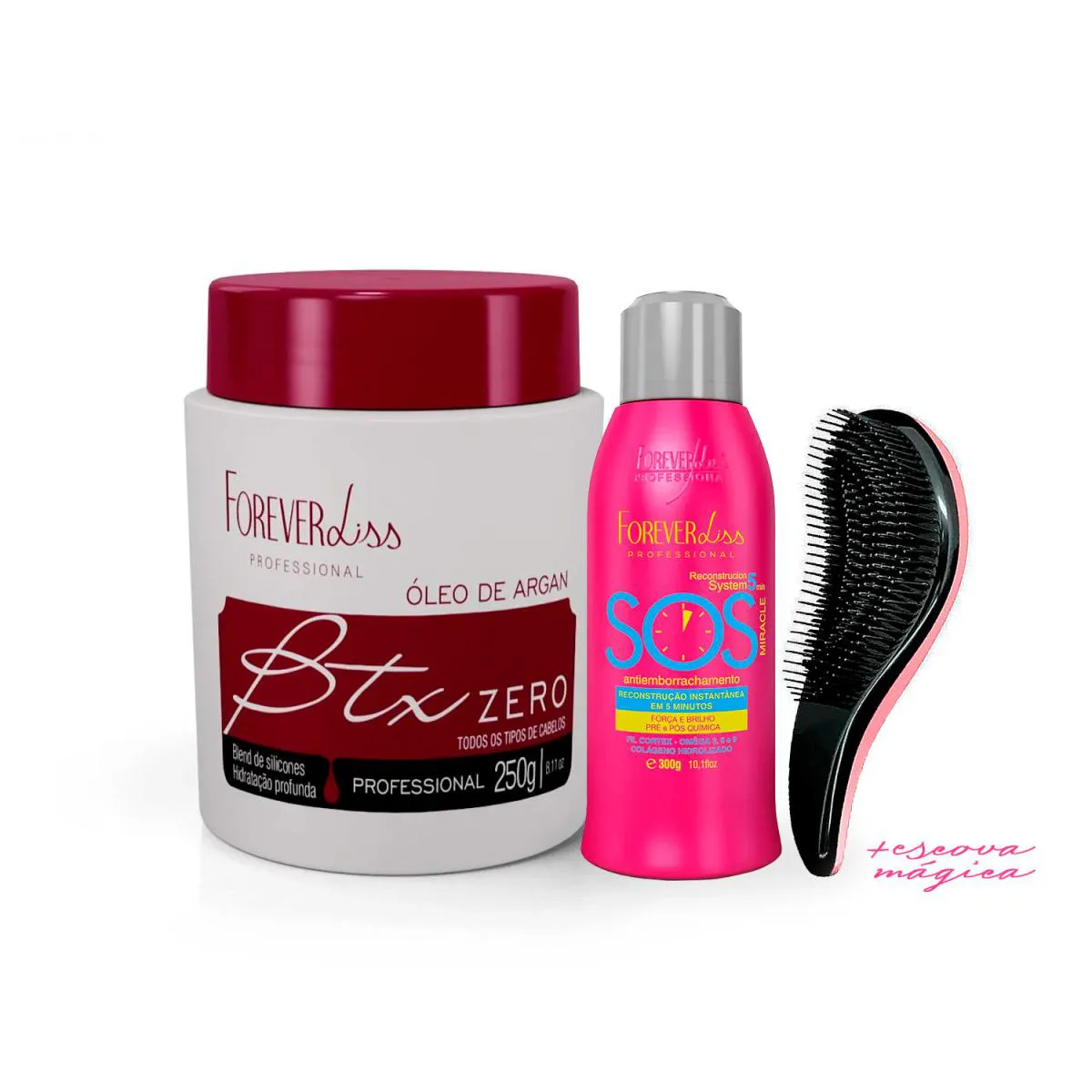 ANTIEMBORRACHAMENTO SOS + BTX ARGAN 250G FOREVER LISS+ESCOVA
