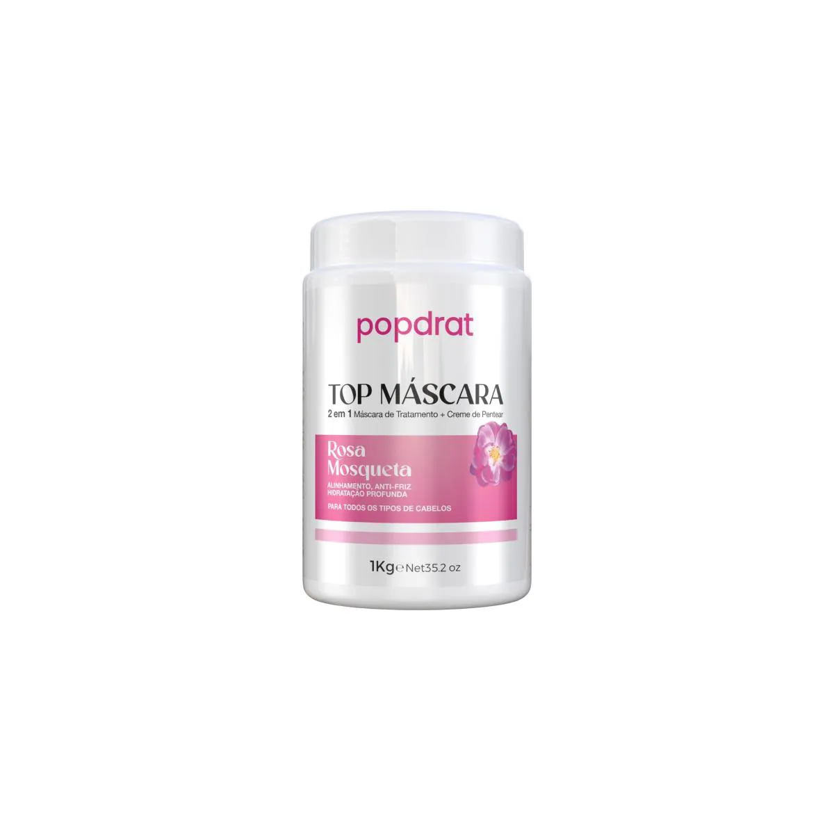TOP MÁSCARA ROSA MOSQUETA 2 EM 1 POPDRAT 1KG