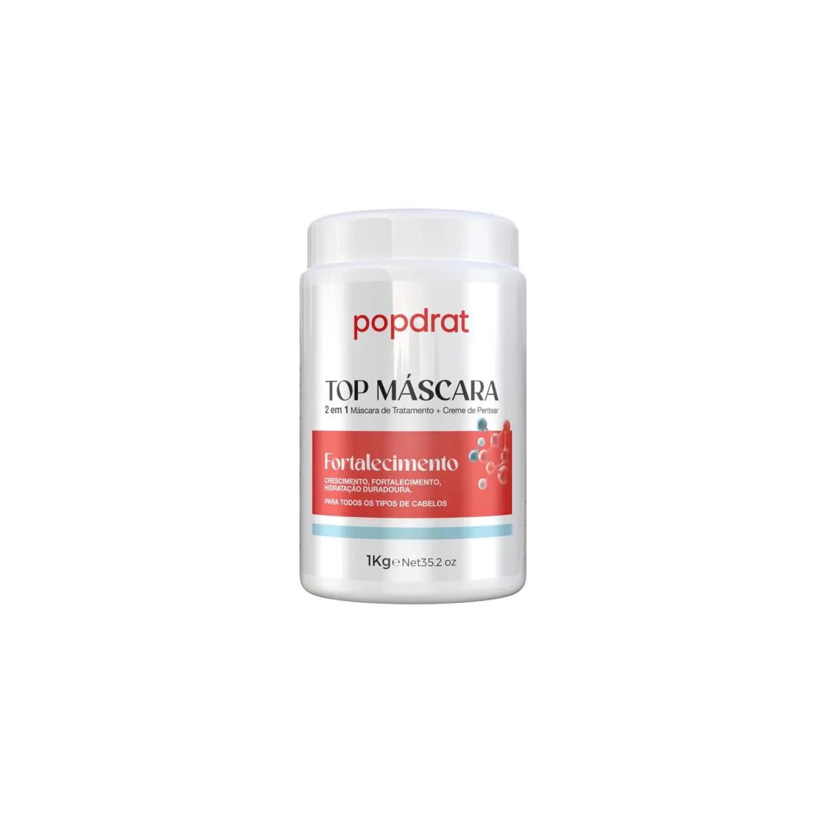 TOP MÁSCARA FORTALECIMENTO 2 EM 1 POPDRAT 1KG