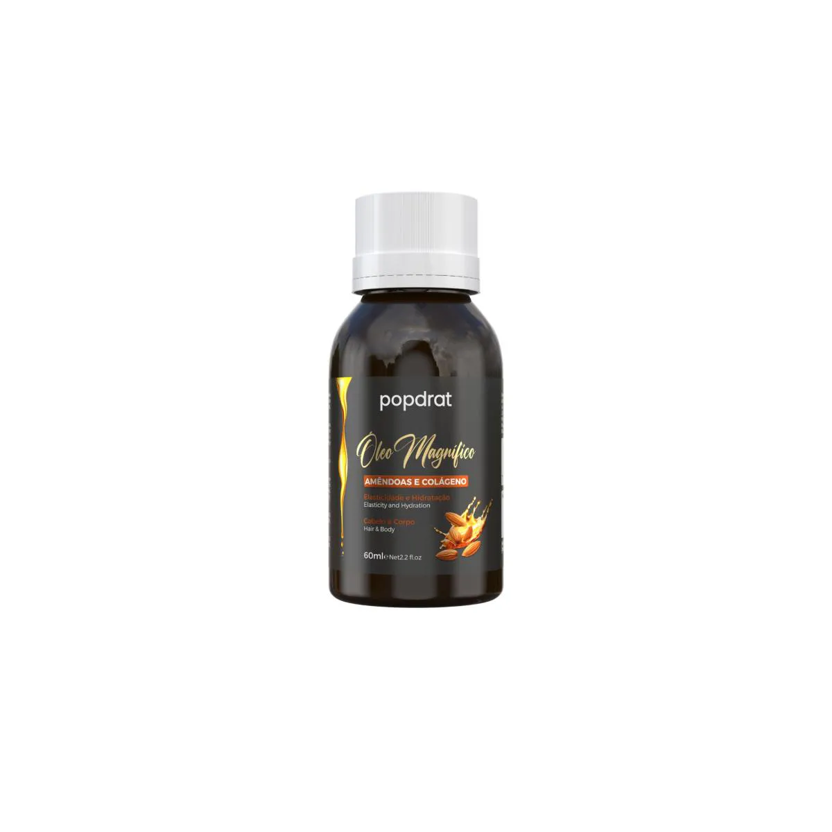 ÓLEO MAGNIFICO AMENDOAS E COLAGENO POPDRAT 60ML