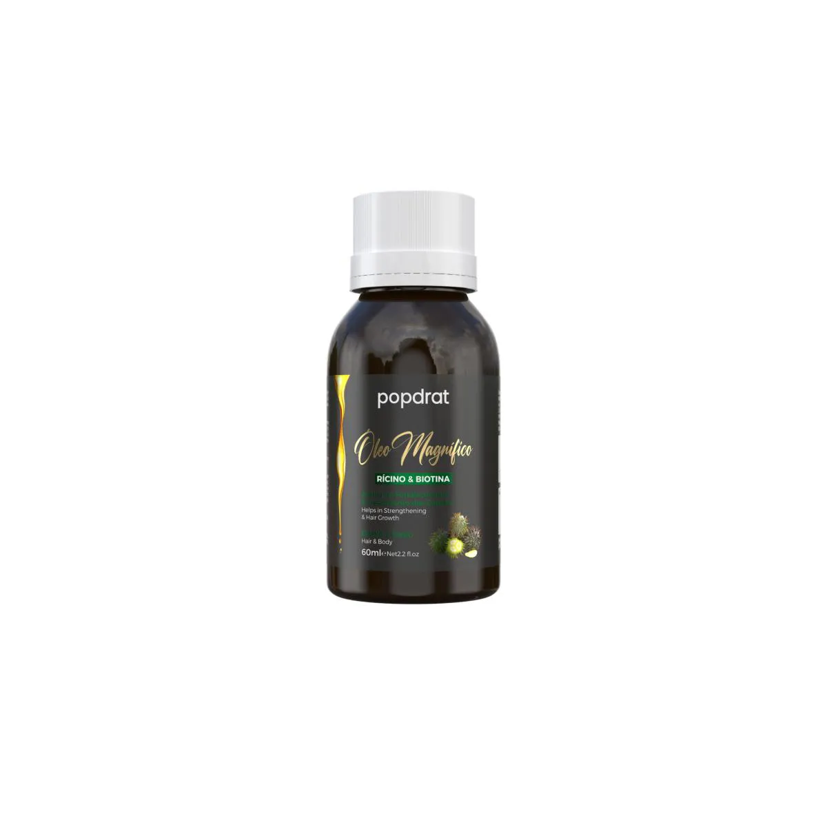 ÓLEO MAGNIFICO RICINO E BIOTINA POPDRAT 60ML