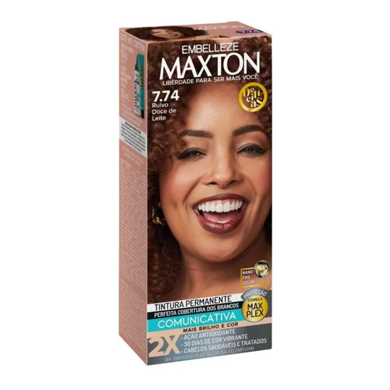 TINTURA MAXTON DELíCIAS 7.74 RUIVO DOCE DE LEITE