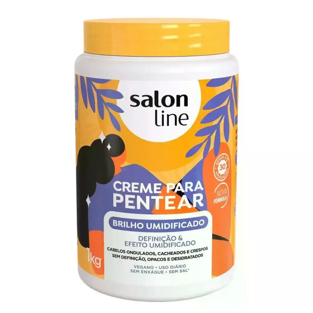 CREME PARA PENTEAR BRILHO UMIDIFICADO SALON LINE 1KG