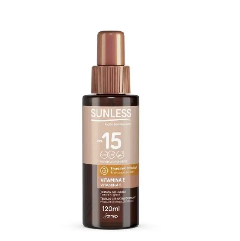LOçãO BRONZEADOR CREME FPS15 SUNLESS 120ML