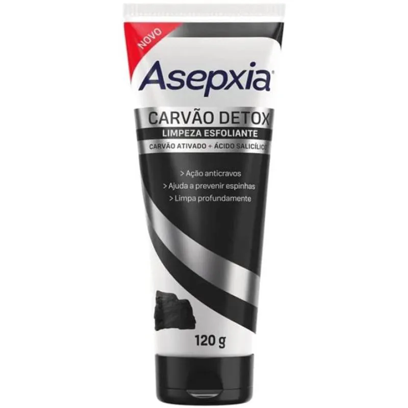 LIMPEZA ESFOLIANTE ASEPXIA 120G CARVãO DETOX