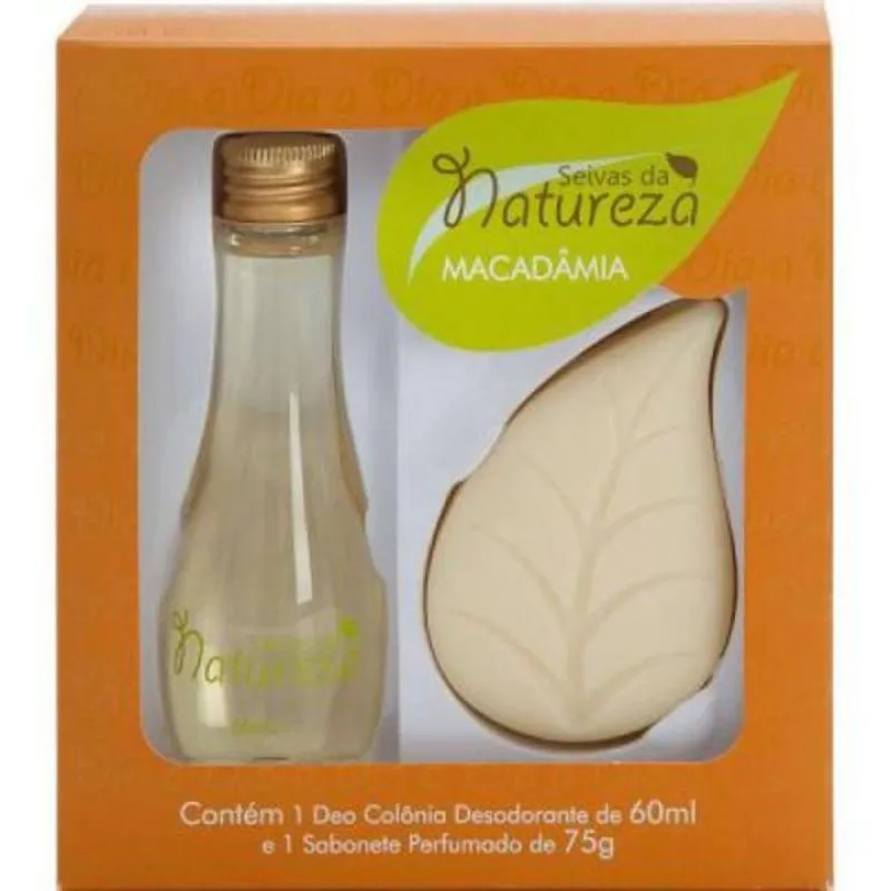 KIT SEIVAS DA NATUREZA DEO COLONIA MACADAMIA 60ML + SABONETE 75G