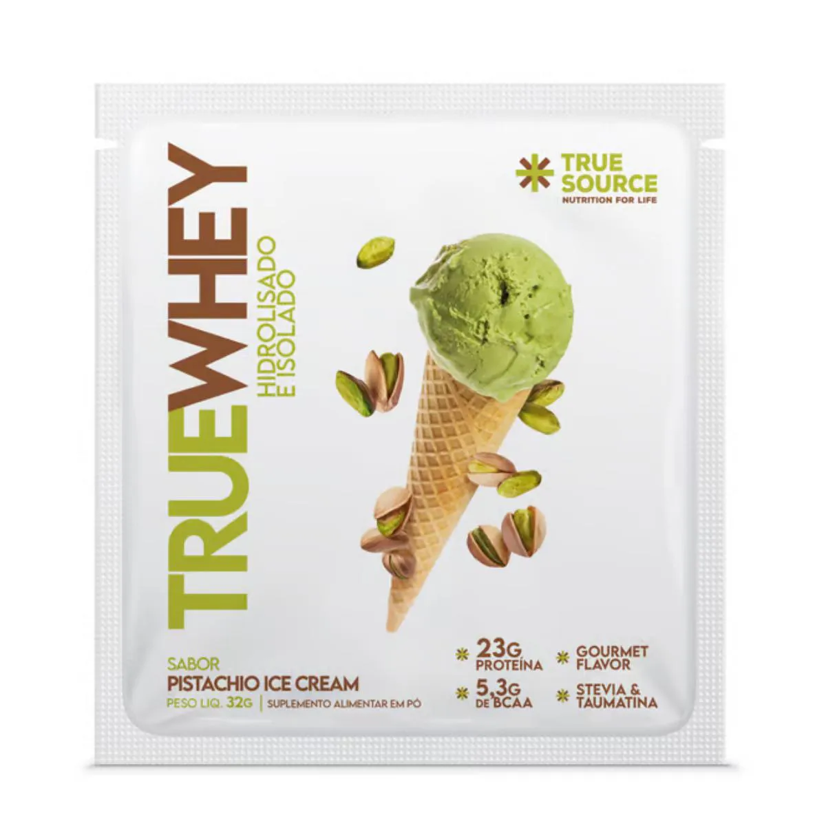 SACHê TRUE WHEY PROTEíNA PISTACHE ICE CREAM TRUE SOURCE 32G