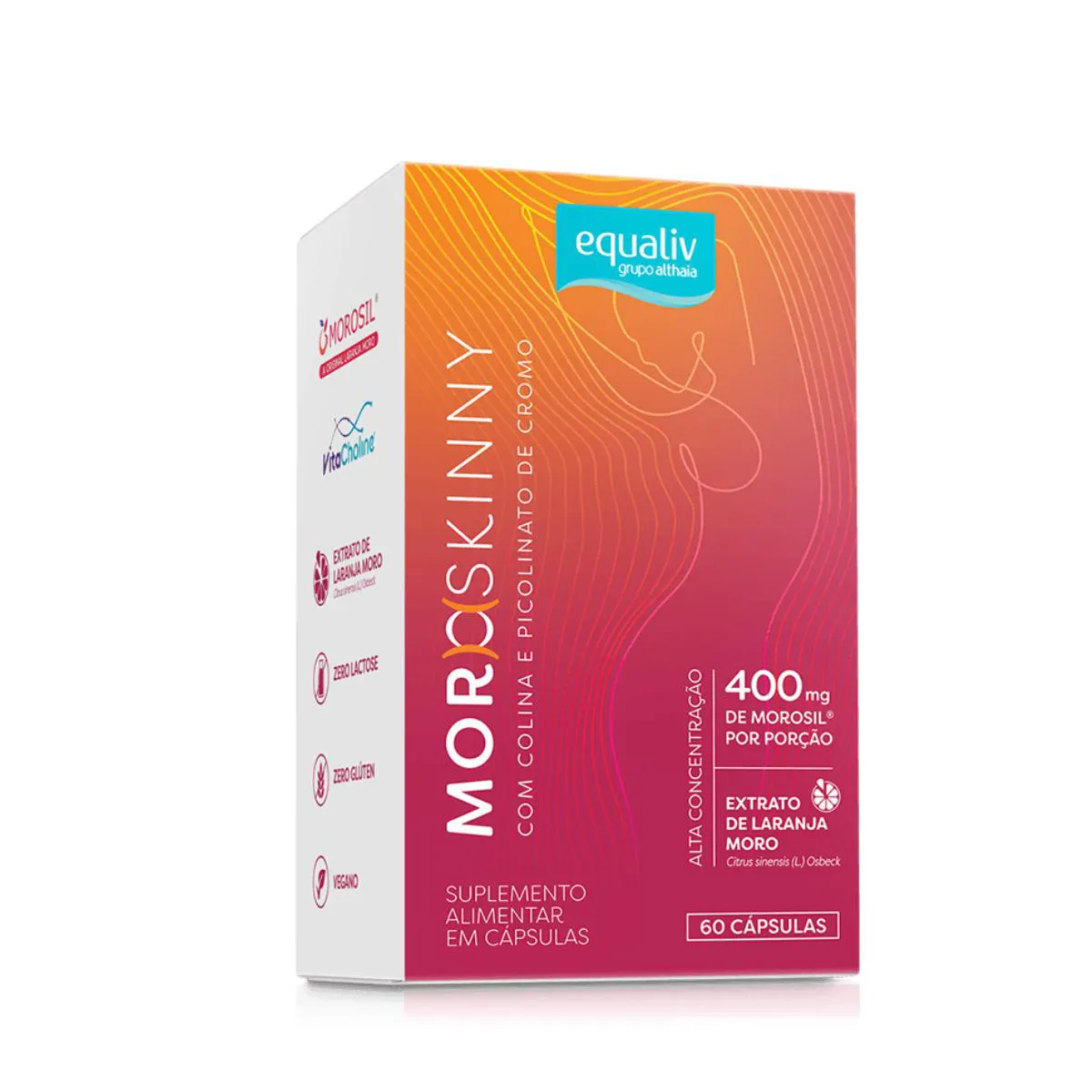 MOROSKINNY EXTRATO DE LARANJA MORO 400MG EQUALIV 60 CAPSULAS SEM Sabor