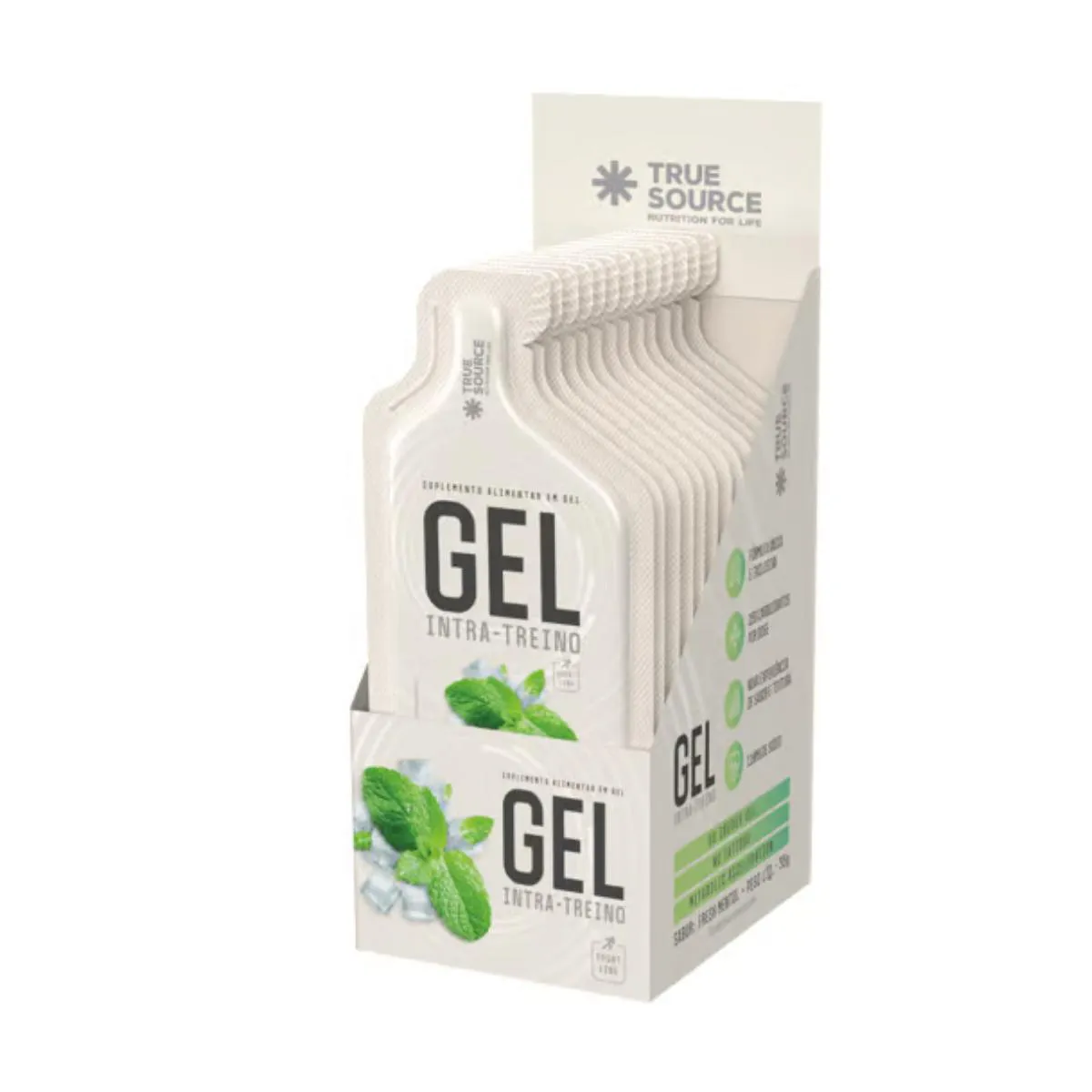 GEL INTRA TREINO FRESH MENTOL TRUE SOURCE 10 UNIDADES 35G