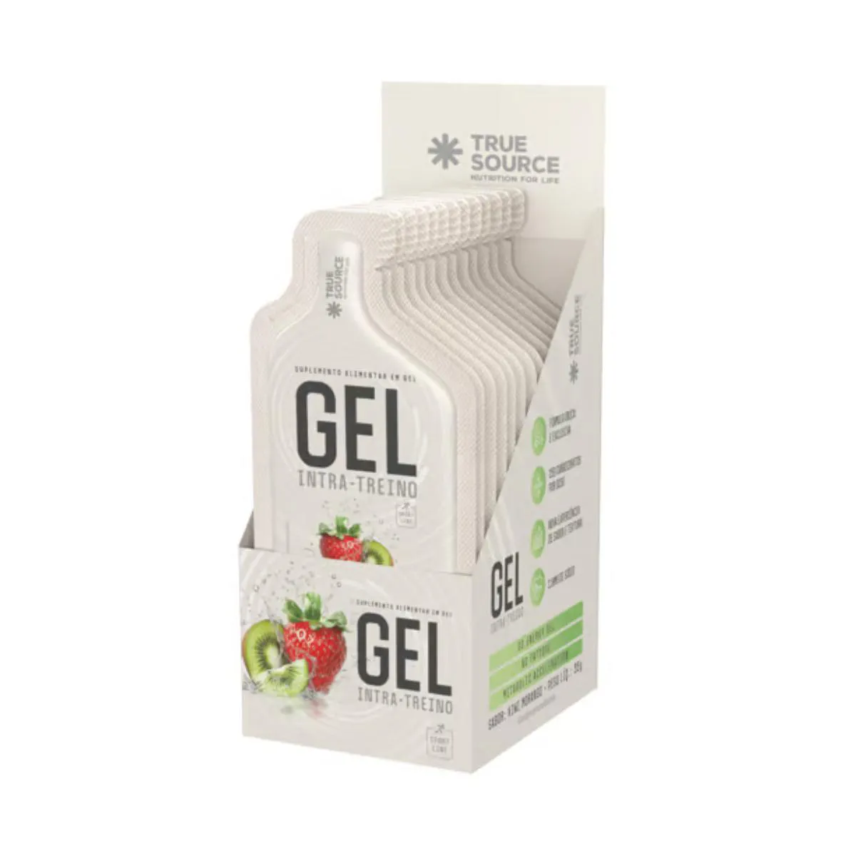GEL INTRA TREINO KIWI COM MORANGO TRUE SOURCE 10 UNIDADES 35G