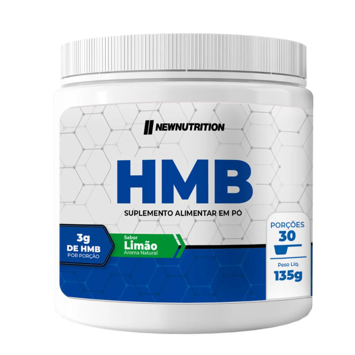HMB HIDROXIMETILBUTIRATO 3000MG NEW NUTRITION LIMãO 135G