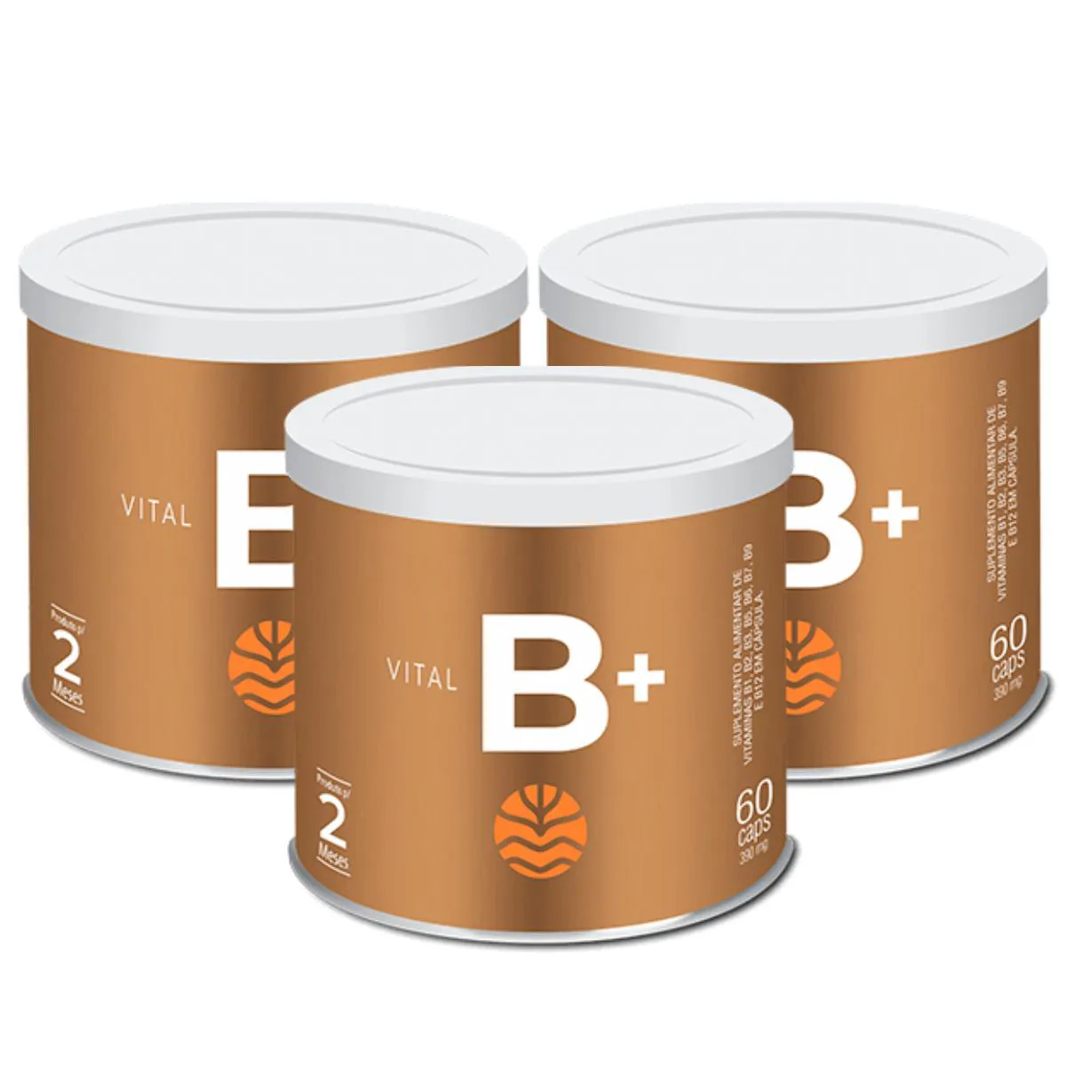 3X VITAL B+ COMPLEXO DE VITAMINAS VITAL ÂTMAN 60 CáPSULAS SEM Sabor