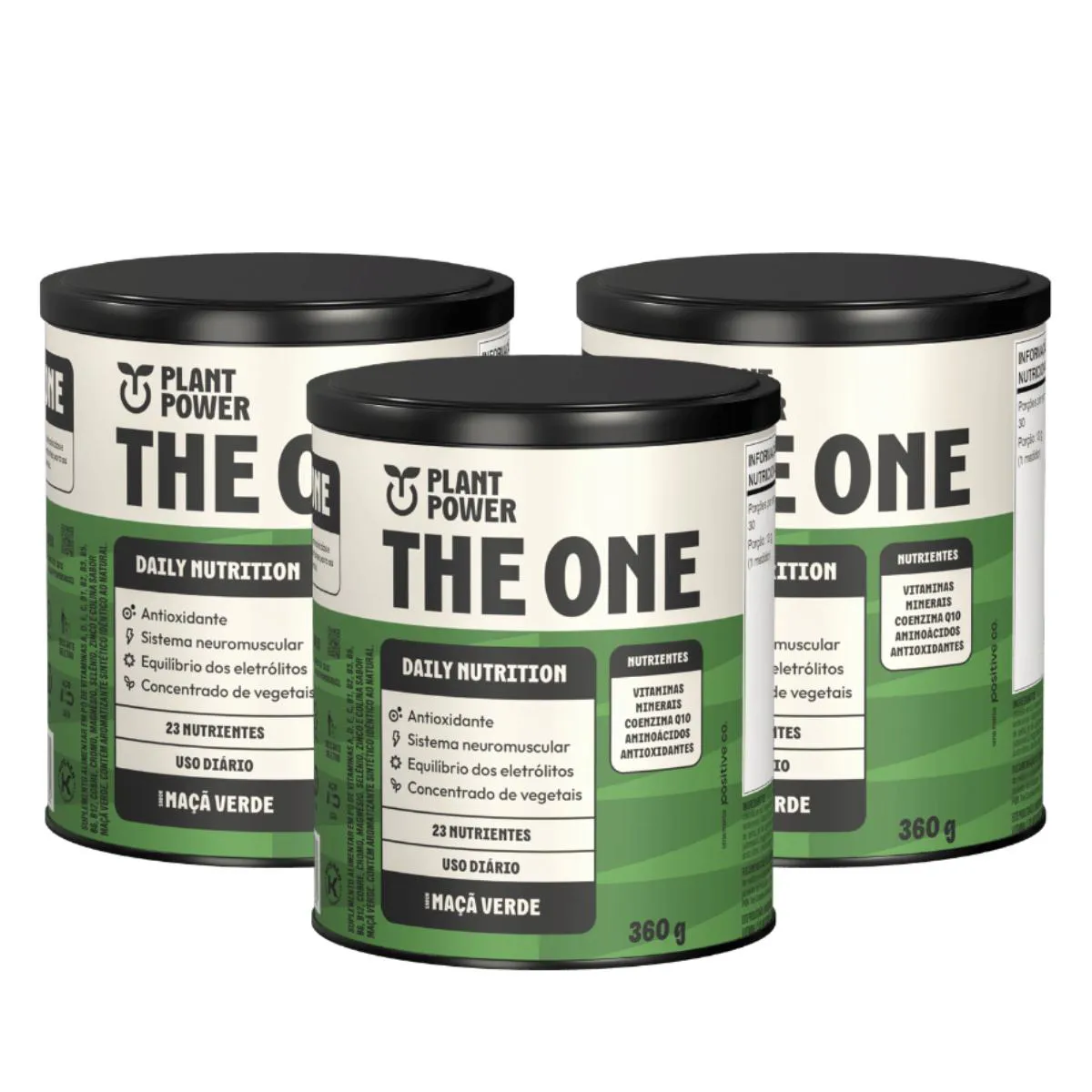 3X THE ONE 23 NUTRIENTES PLANT POWER MAçA VERDE 360G