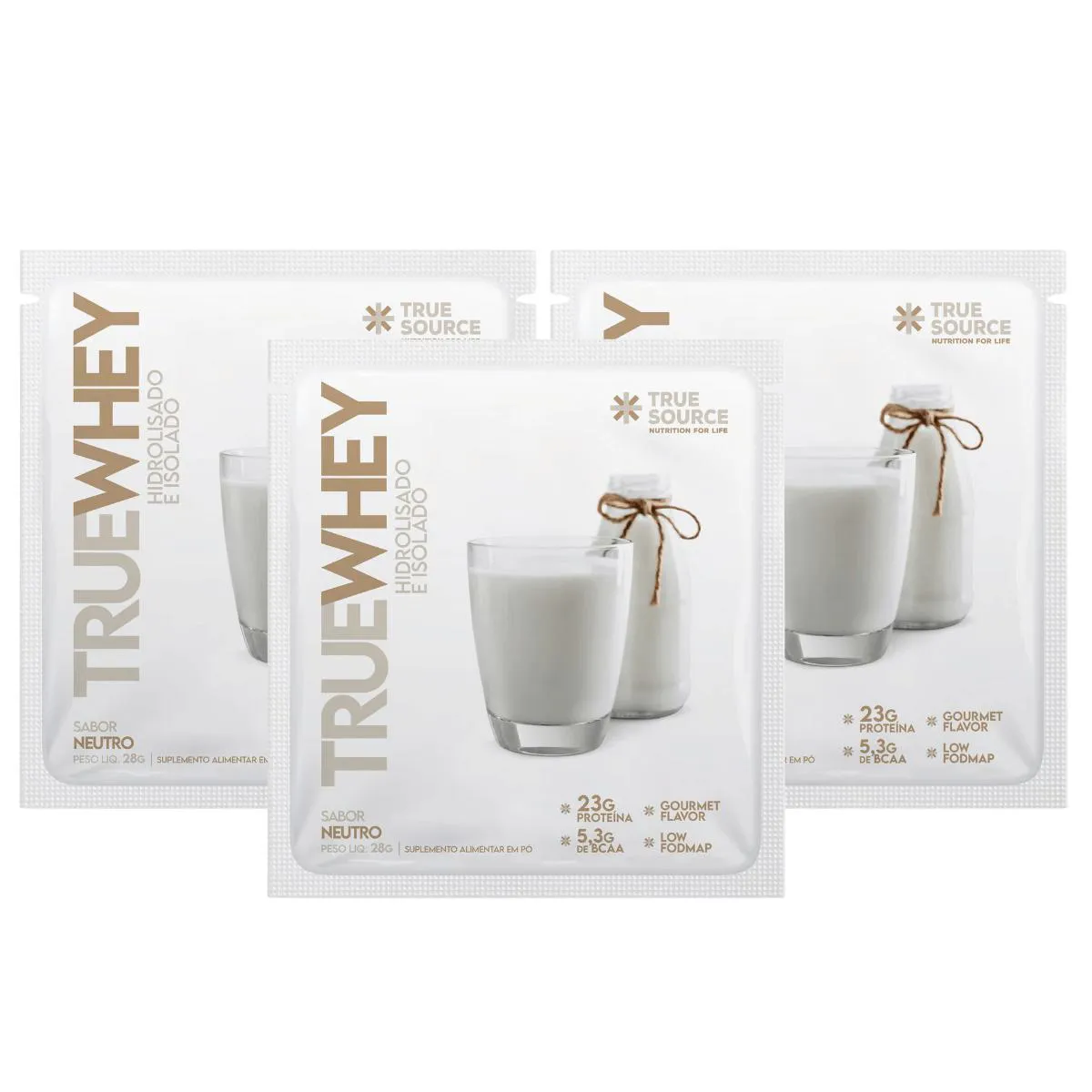 3X SACHê TRUE WHEY PROTEíNA NATURAL TRUE SOURCE 28G