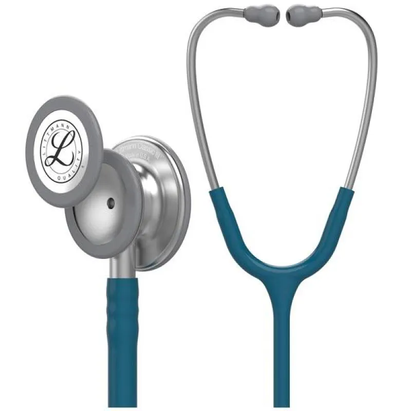 ESTETOSCOPIO 3M LITTMANN CLASSIC III 5623 AZUL CARIBE COM INOX ESCOVADO