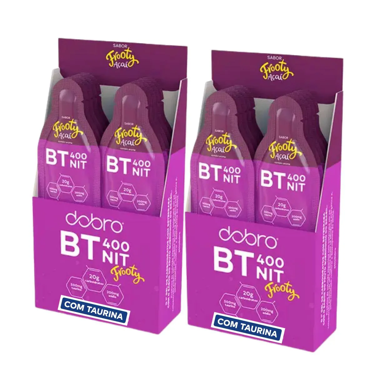 2X GEL BT NITRATO GEL TAURINA DOBRO AçAí FROOTY 10 UNIDADES 30G Acai Frooty