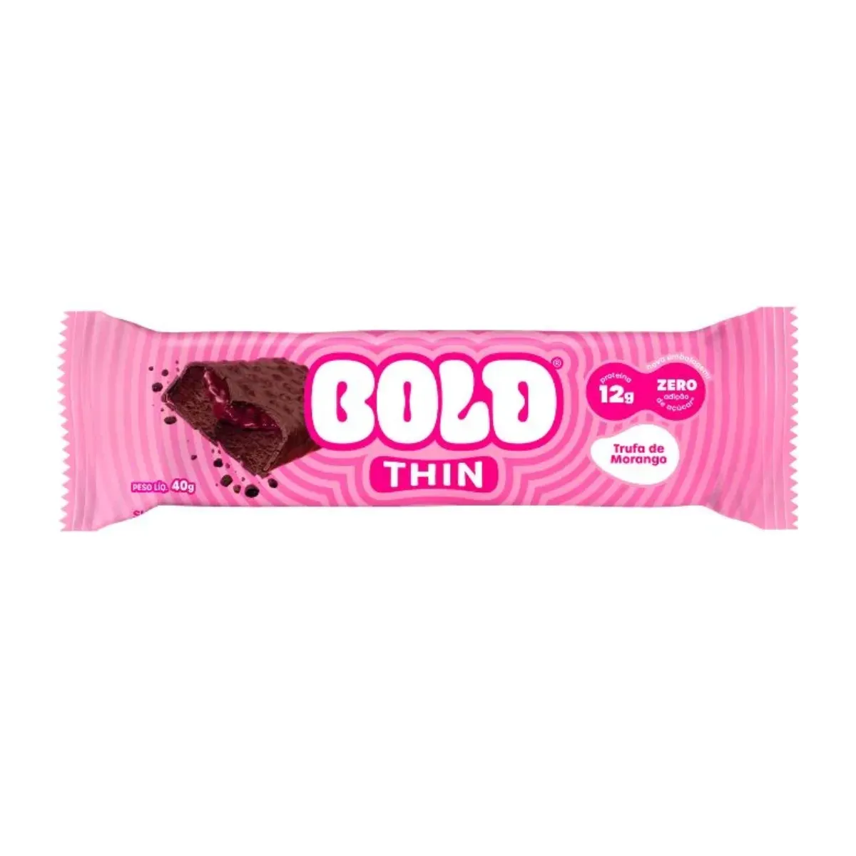 Barra de Proteína Bold Thin Trufa de Morango 40g