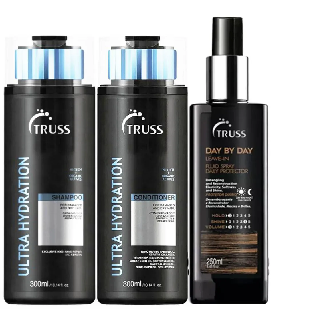 TRUSS ULTRA HYDRATION SHAMPOO E CONDICIONADOR 300ML + DAY BY DAY - 250ML