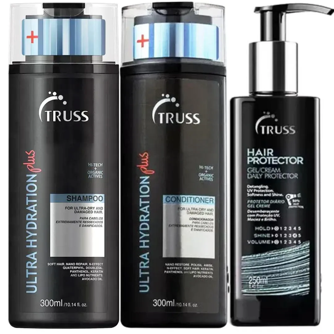 TRUSS ULTRA HYDRATION PLUS SHAMPOO E CONDICIONADOR 300ML + HAIR PROTECTOR 250ML