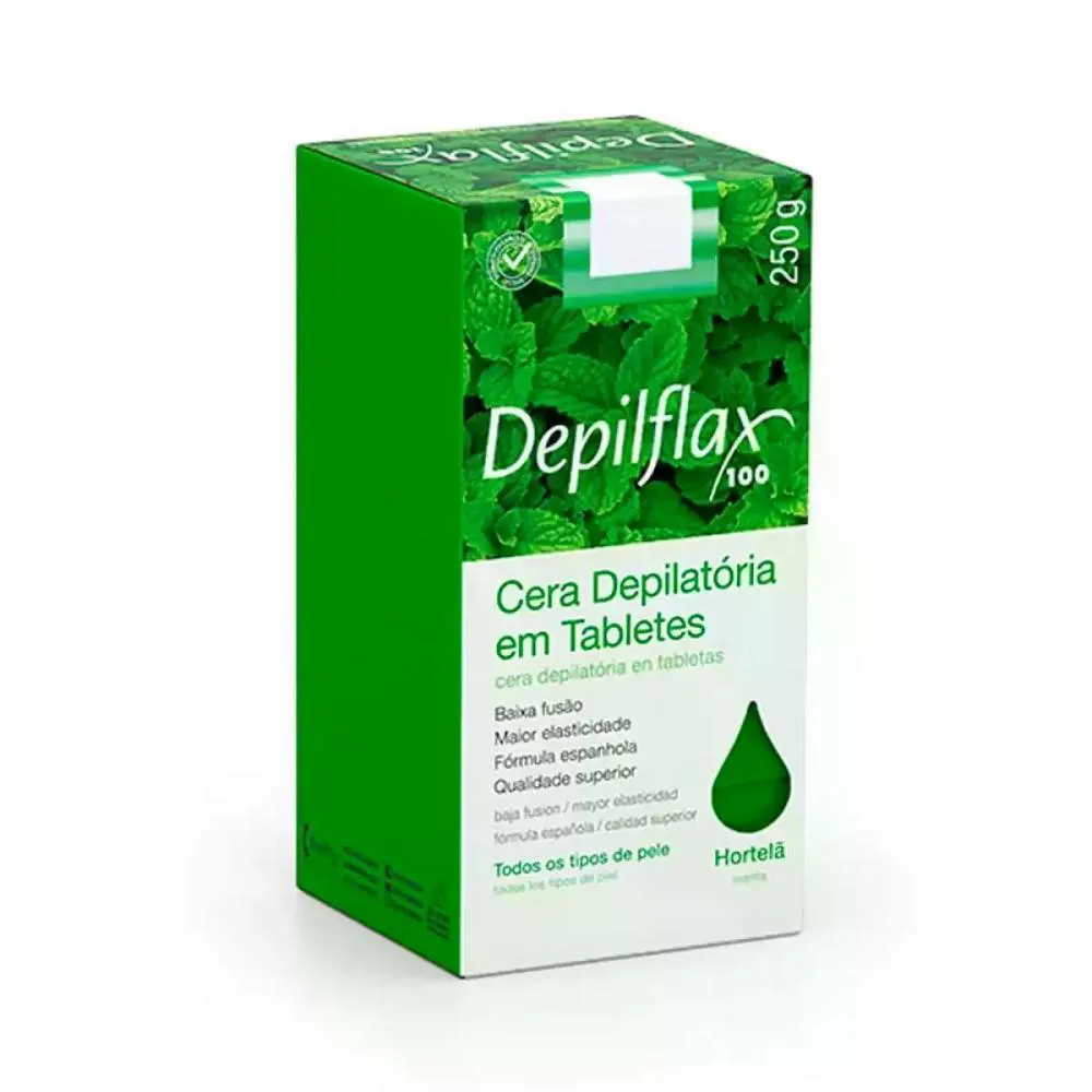 CERA DEPILATóRIA EM TABLETES HORTELã DEPILFLAX 250G