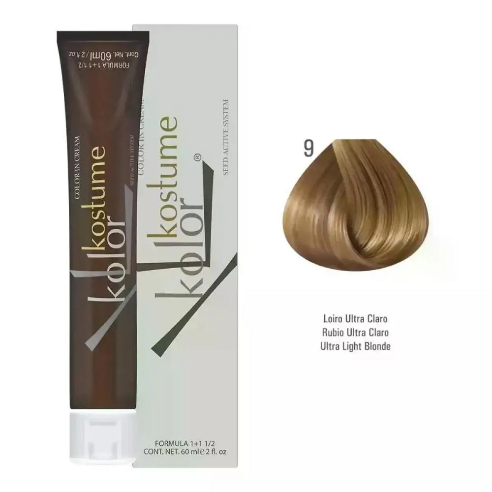 COLORAçãO 09 LOIRO ULTRA CLARO KOSTUME KOLOR 60ML