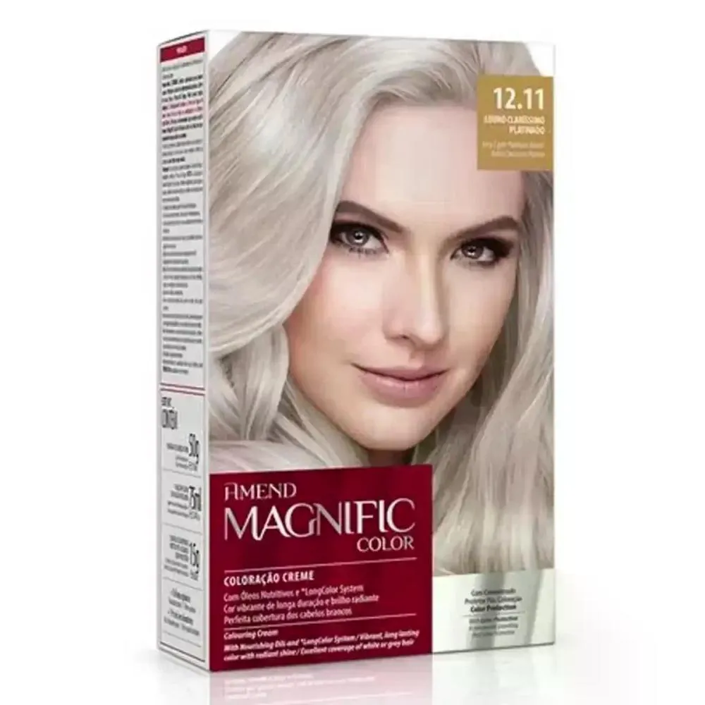 COLORAçãO CREME 12.11 CASTANHO BORGONHA MAGNIFIC COLOR AMEND