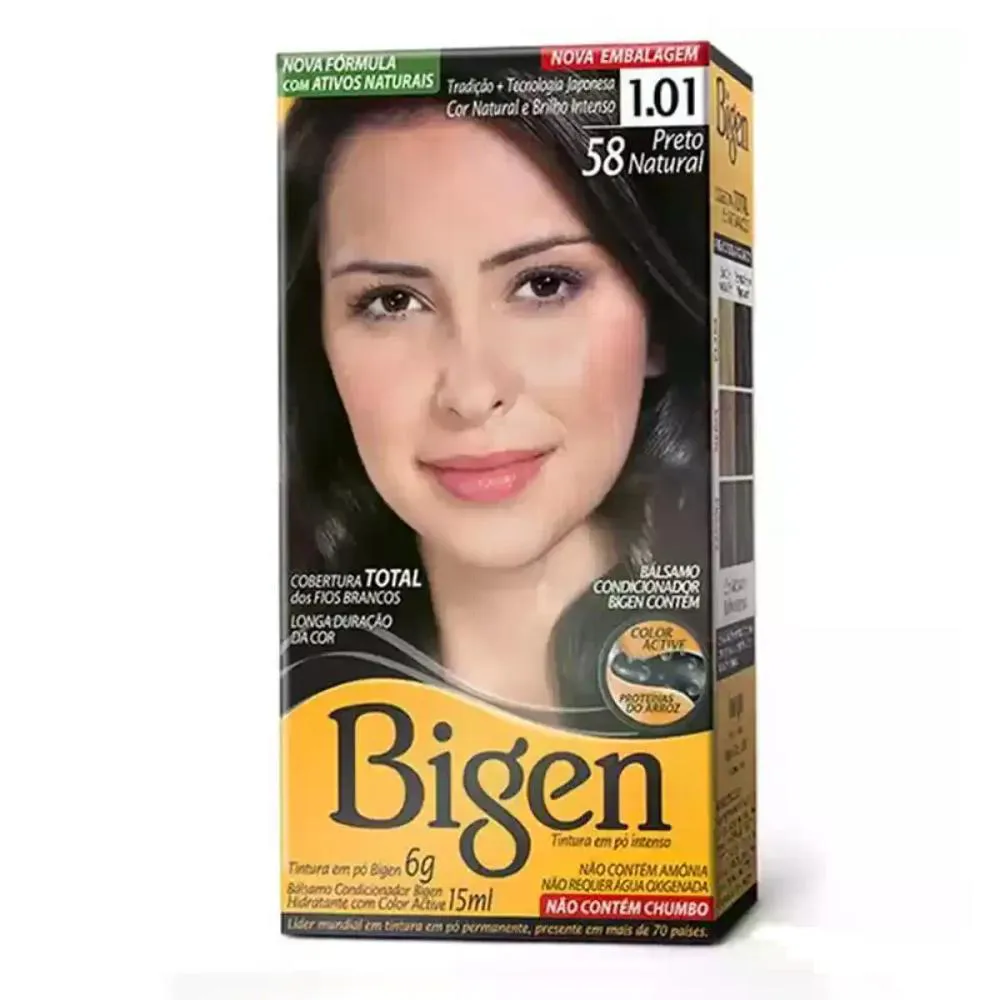 COLORAçãO EM Pó 58 PRETO NATURAL BIGEN