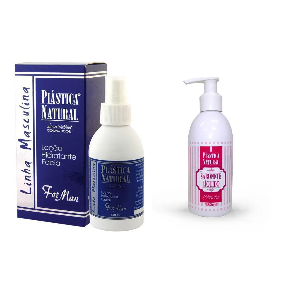 PLáSTICA NATURAL REJUVENESCEDOR FOR MAN 120ML + 1 SABONETE C/ COLáGENO 180ML