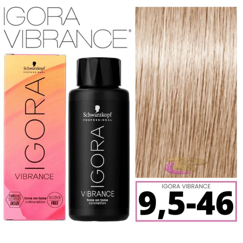 SCHWARZKOPF IGORA VIBRANCE 9,5-46 LOURO PASTEL BEGE MARROM 60ML