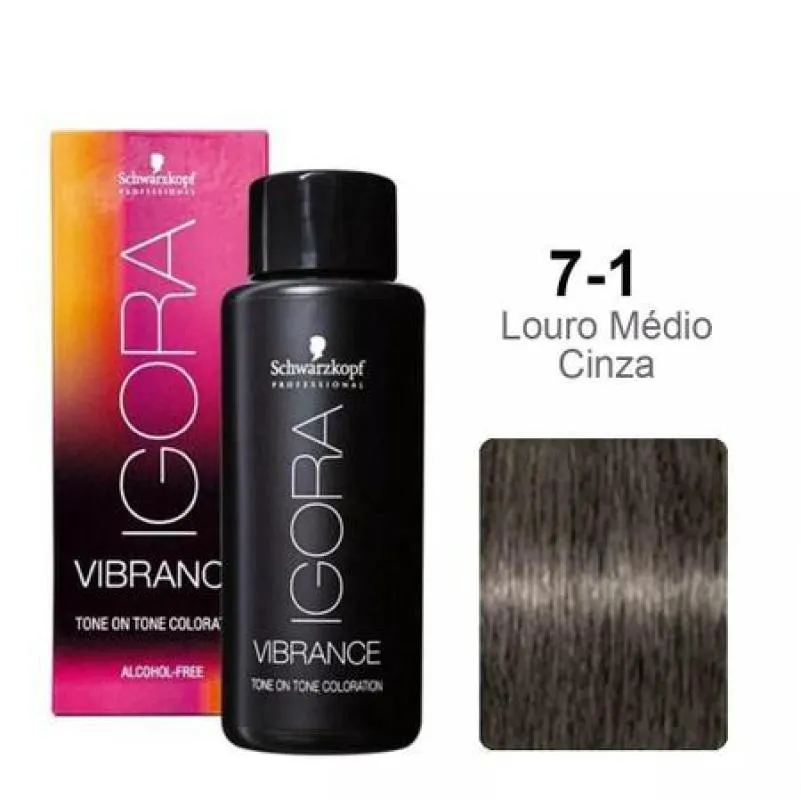 SCHWARZKOPF IGORA VIBRANCE 7-1 LOURO MéDIO CINZA 60ML