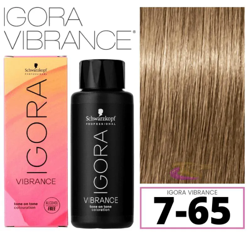 SCHWARZKOPF IGORA VIBRANCE 7-65 LOURO MéDIO MARROM DOURADO 60ML