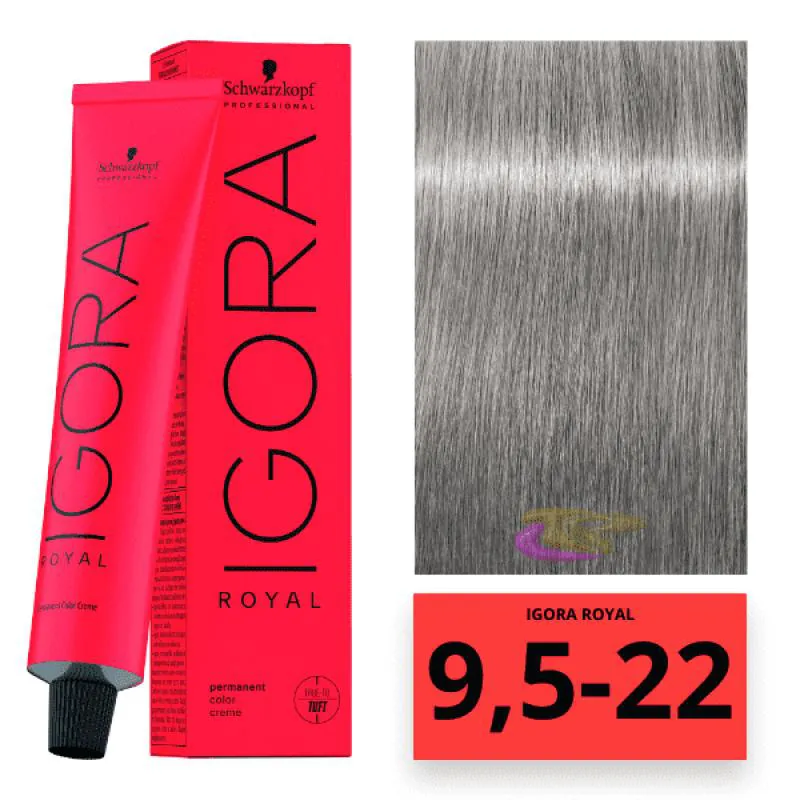 SCHWARZKOPF IGORA ROYAL COLORAçãO 9,5/22 AZUL CLARO 60ML