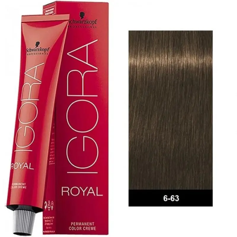SCHWARZKOPF IGORA ROYAL COLORAçãO 6-63 LOURO ESCURO MARROM MATE 60ML
