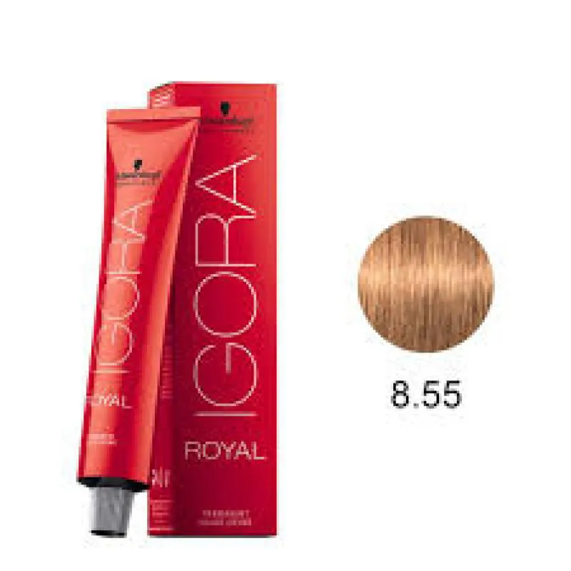 SCHWARZKOPF IGORA ROYAL COLORAçãO 8-55 LOURO CLARO DOURADO EXTRA 60ML
