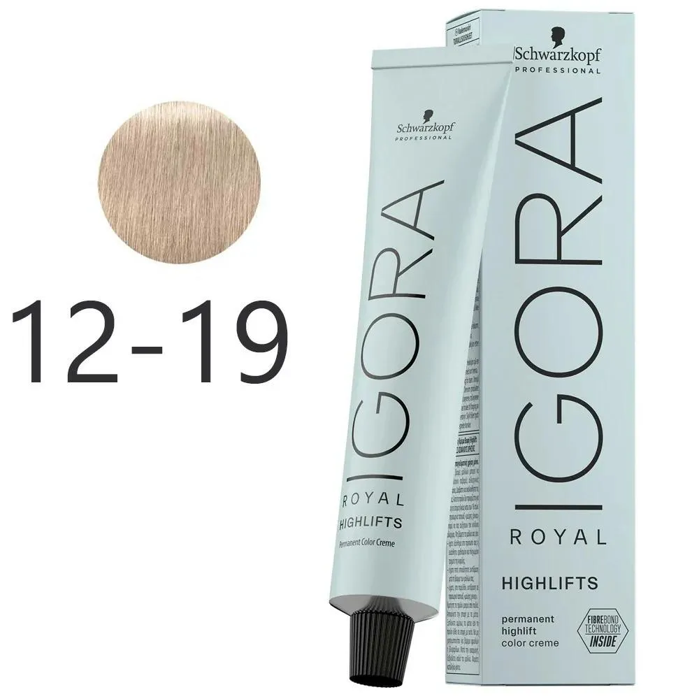 SCHWARZKOPF IGORA ROYAL HIGHLIFTS 12-19 SUPER CLAREADOR CINZA VIOLETA 60G