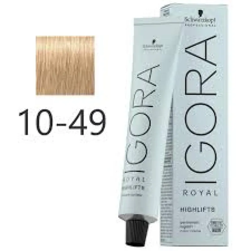 SCHWARZKOPF IGORA ROYAL HIGHLIFTS 10-49 LOURO ULTRA CLARO BEGE VIOLETA 60G
