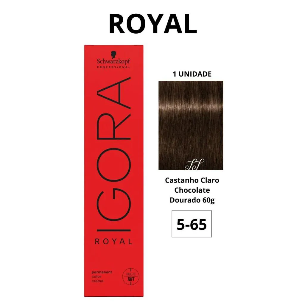 SCHWARZKOPF IGORA ROYAL COLORAçãO 5/65 CASTANHO CLARO MARROM DOURADO 60ML