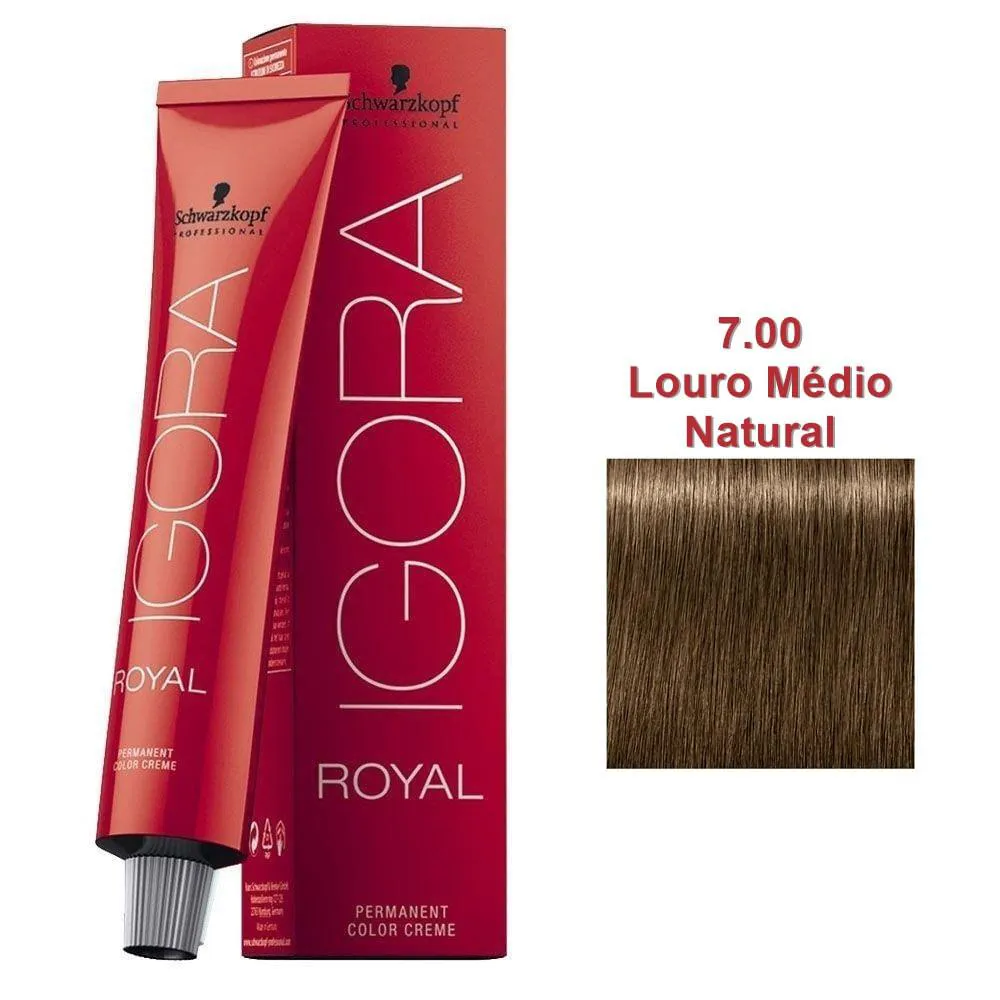 SCHWARZKOPF IGORA ROYAL COLORAçãO 7/00 LOURO MéDIO NATURAL EXTRA 60ML