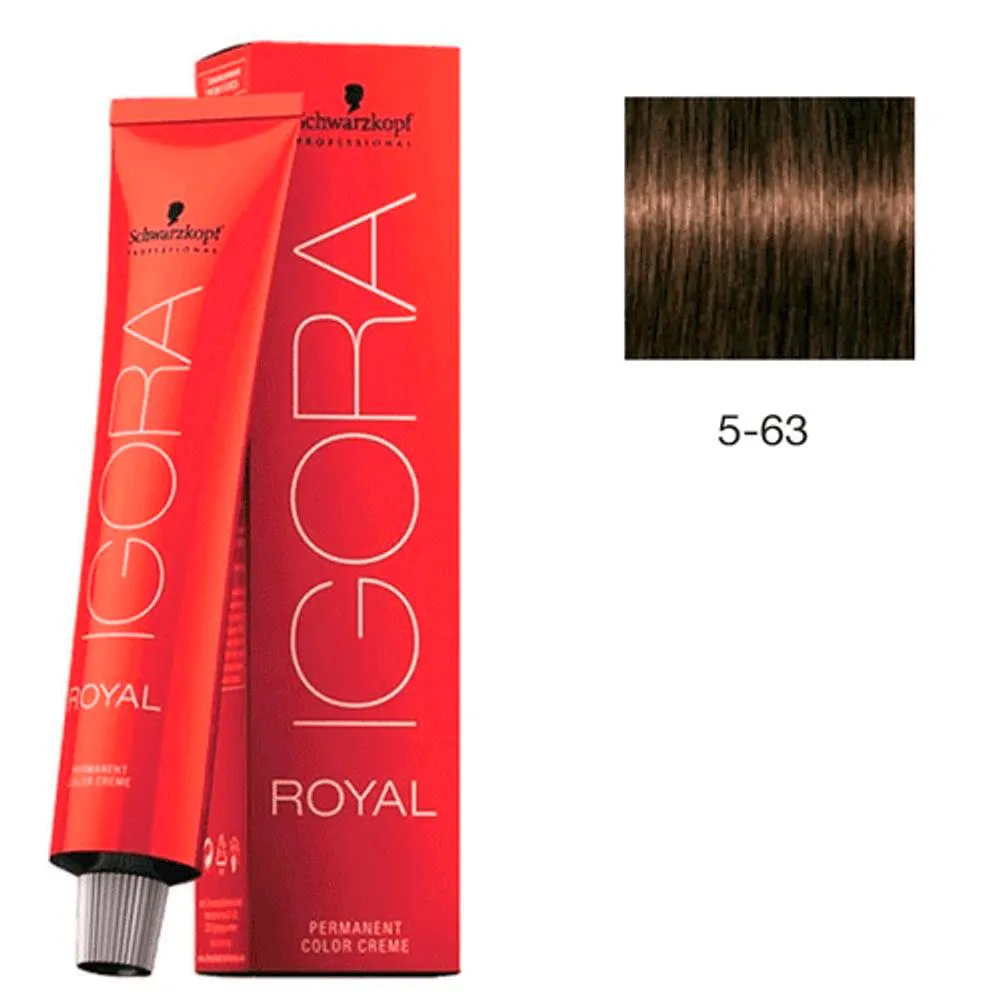 SCHWARZKOPF IGORA ROYAL COLORAçãO 5-63 CASTANHO MARROM MATE 60ML