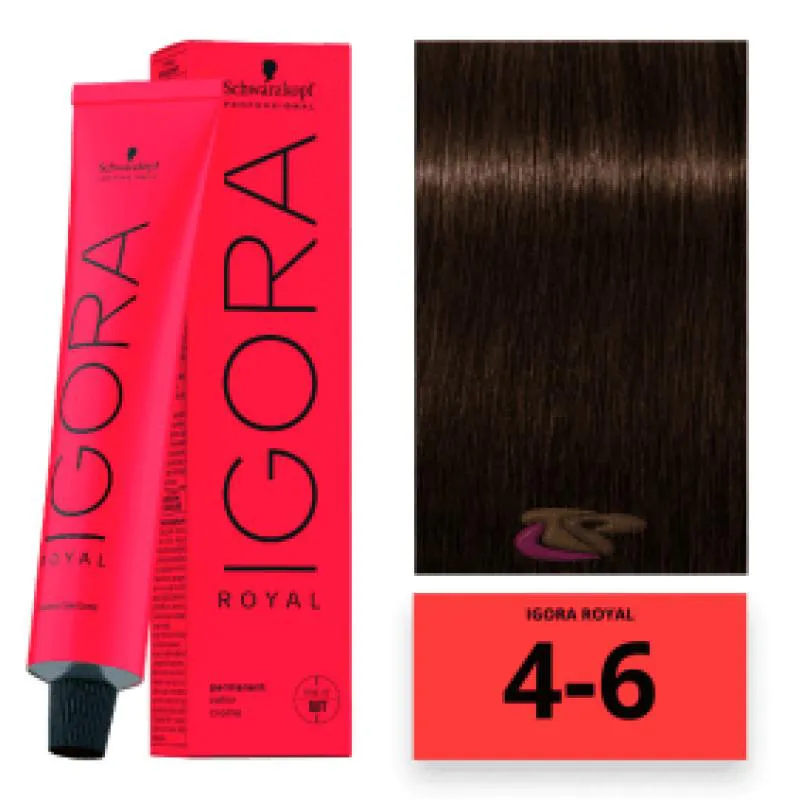 SCHWARZKOPF IGORA ROYAL COLORAçãO 4-6 CASTANHO MéDIO MARROM 60ML