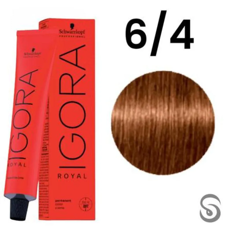 SCHWARZKOPF IGORA ROYAL COLORAçãO 6/4 LOURO ESCURO BEGE 60ML