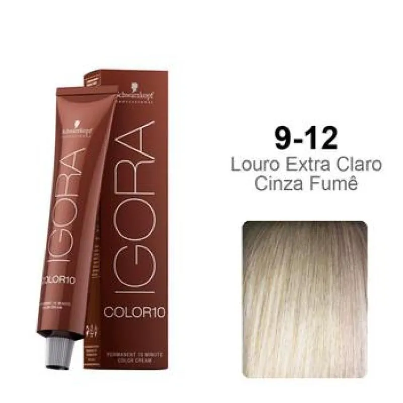 SCHWARZKOPF IGORA COLOR10 COLORAçãO 10 9/12 LOURO EXTRA CLARO CINZA FUMê 60ML
