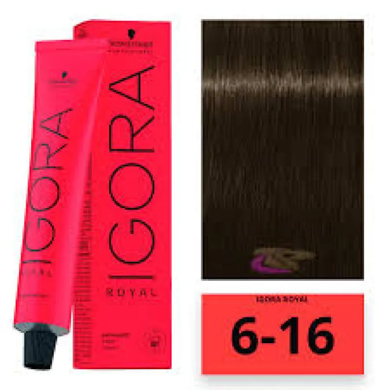 SCHWARZKOPF IGORA 6.16 EARTHY CLAY LOURO ESCURO CENDRé CHOCOLATE 60G