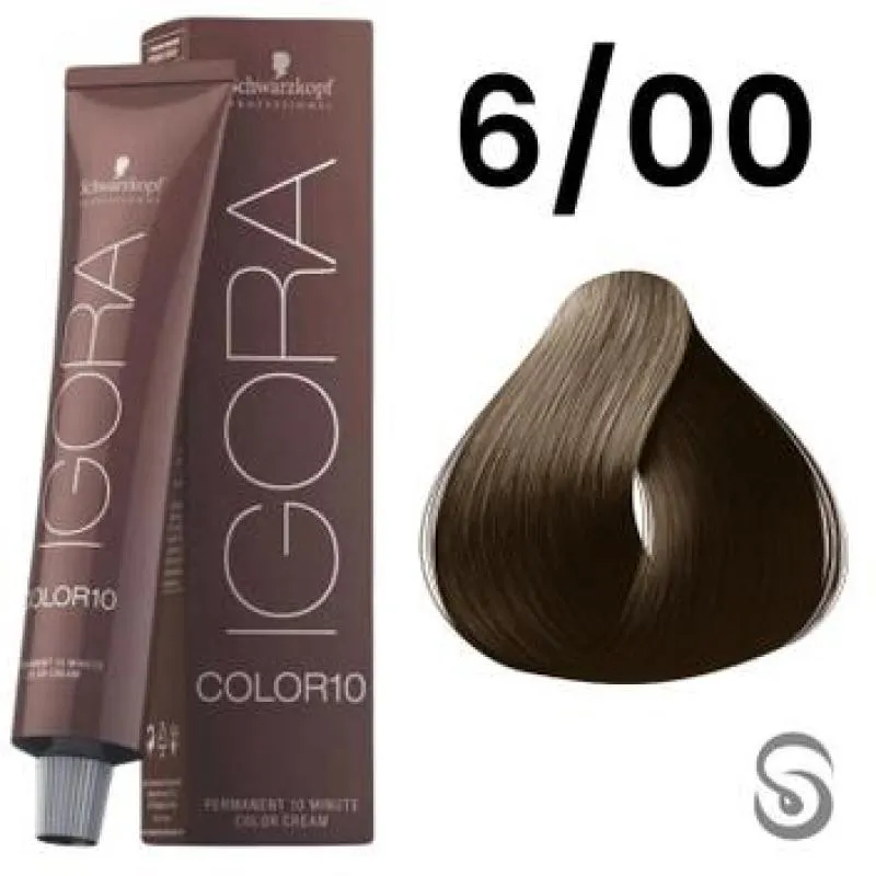 SCHWARZKOPF IGORA COLOR10 COLORAçãO 10 6-00 LOURO ESCURO NATURAL EXTRA 60ML