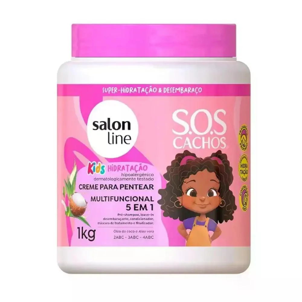 CREME DE PENTEAR SOS CACHOS KIDS HIDRATAçãO SALON LINE 1KG